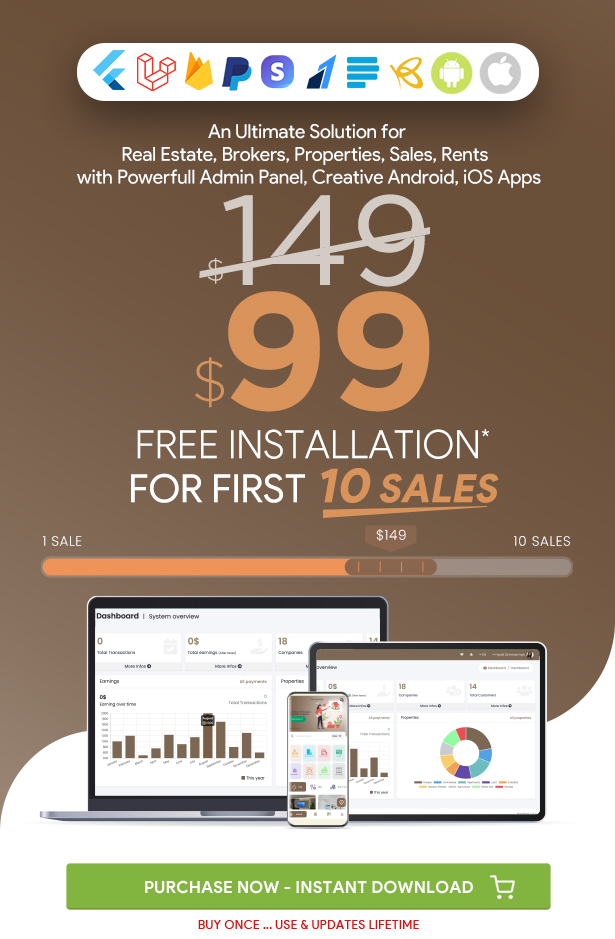 Real Estate, Properties, Brokers, Transactions, AI Based Search Multi-Vendor App with Admin Panel - 1